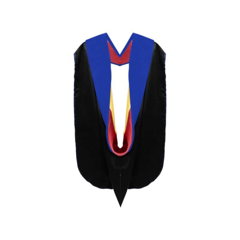 Phd Hood Royal Blue Velvet - Red & Gold - Graduation Seller