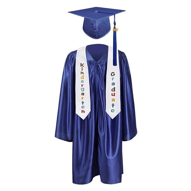 12 shiny Kindergarten/Preschool Graduation Set – Gown, Cap, Stole, Tassel - Graduation Seller