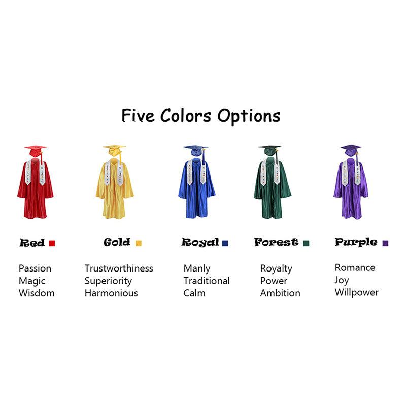 12 shiny Kindergarten/Preschool Graduation Set – Gown, Cap, Stole, Tassel - Graduation Seller