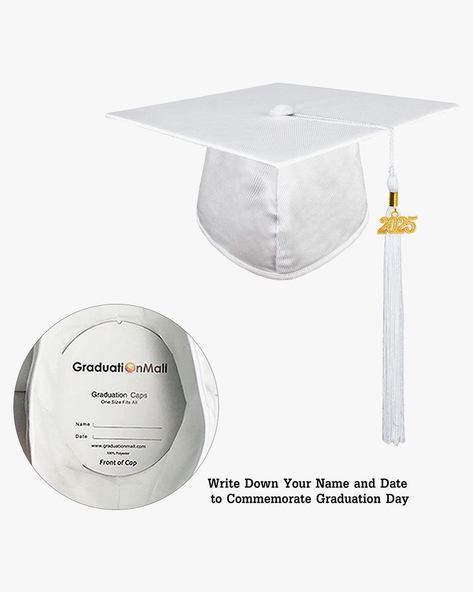 High School Shiny Adult Graduation Cap with Tassel-12 Colors Available - Graduation Seller