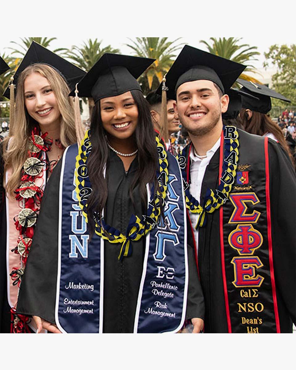 Graduation Leis with 2024 Embroidery Ribbon Lei Braided Necklace - Graduation Seller