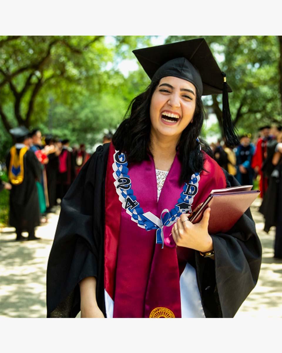 Graduation Leis with 2024 Embroidery Ribbon Lei Braided Necklace - Graduation Seller