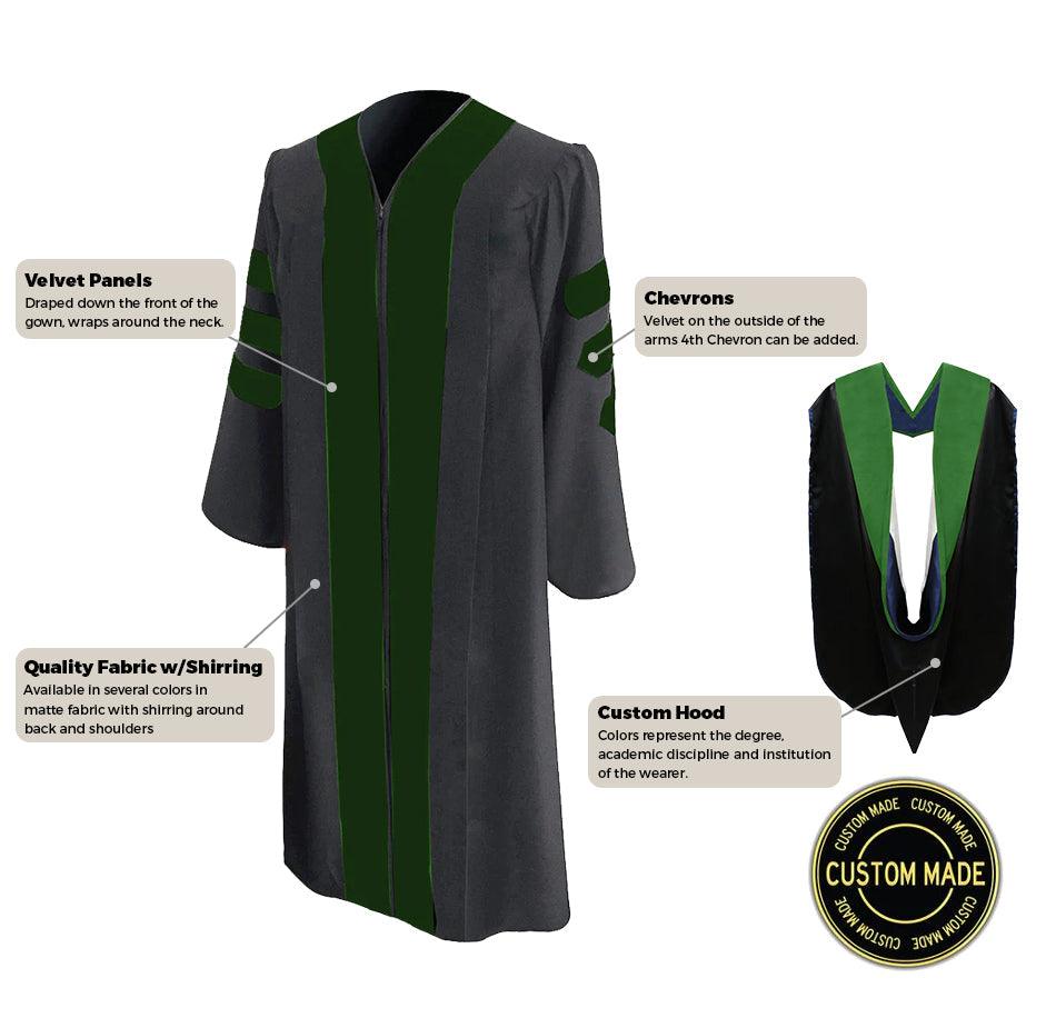 Custom Classic Doctoral Gown and Hood Package - Graduation Seller