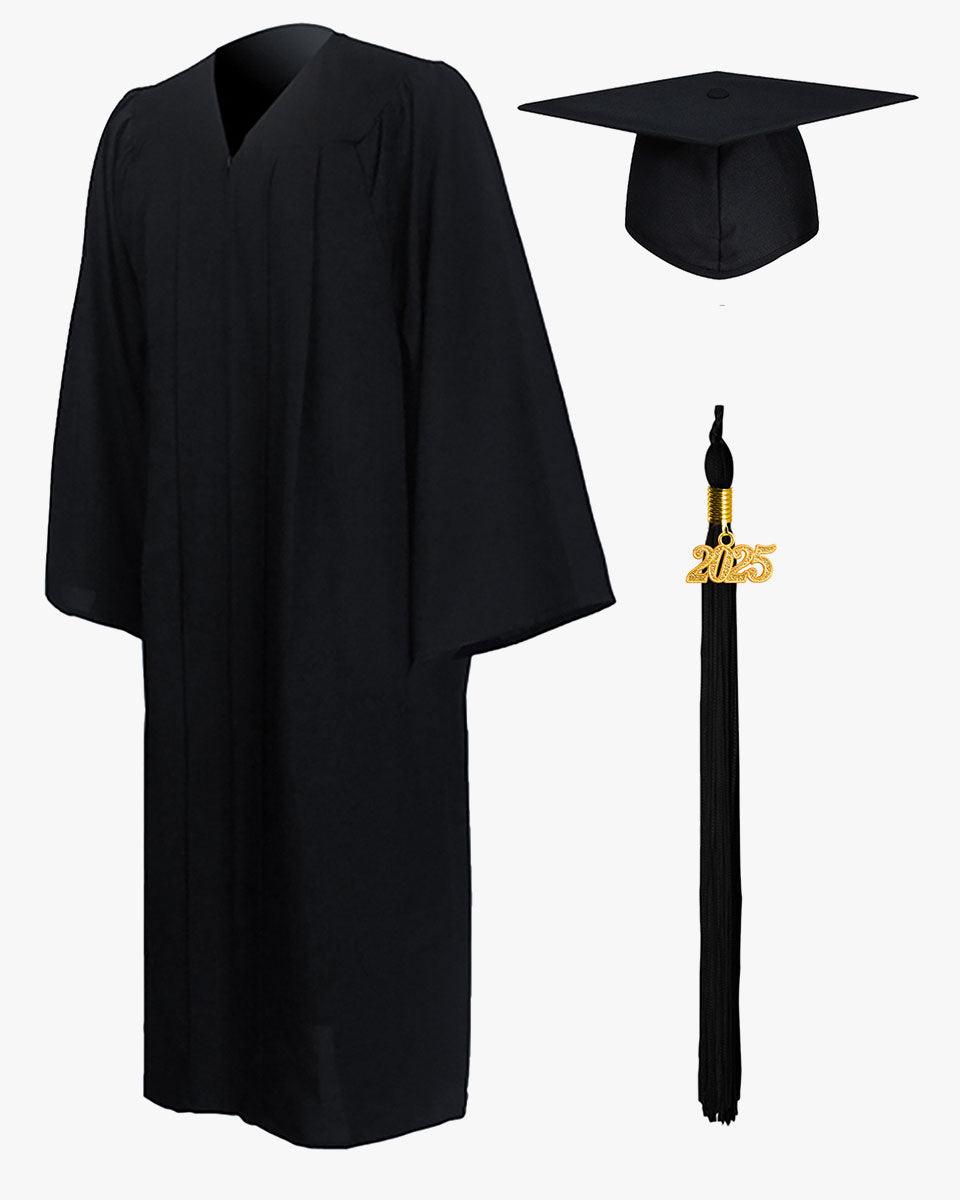 High School Premium Matte Graduation Cap, Gown, Stole & Imprinted Diploma Cover Package - Graduation Seller