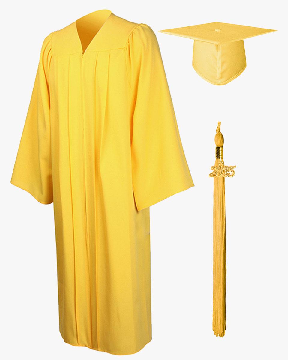 High School Premium Matte Graduation Cap, Gown, Stole & Imprinted Diploma Cover Package - Graduation Seller