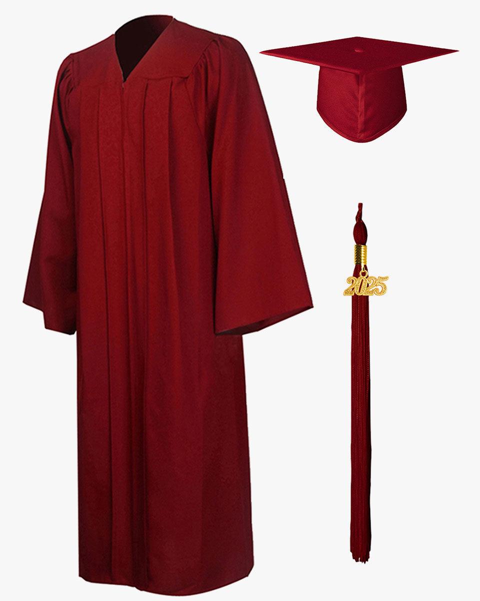 High School Premium Matte Graduation Cap, Gown, Tassel & Imprinted Diploma Cover Package - Graduation Seller