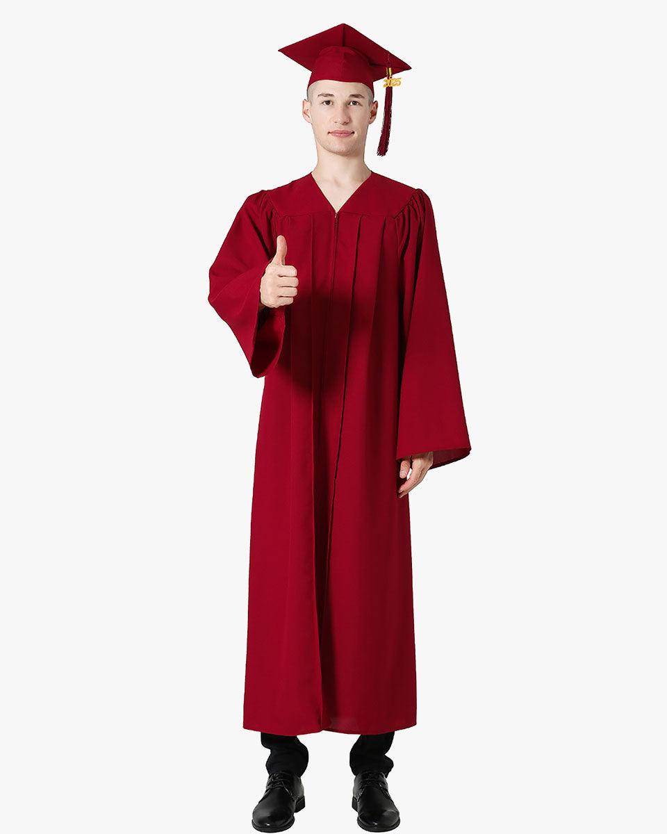 High School Premium Matte Graduation Cap, Gown, Tassel & Imprinted Diploma Cover Package - Graduation Seller