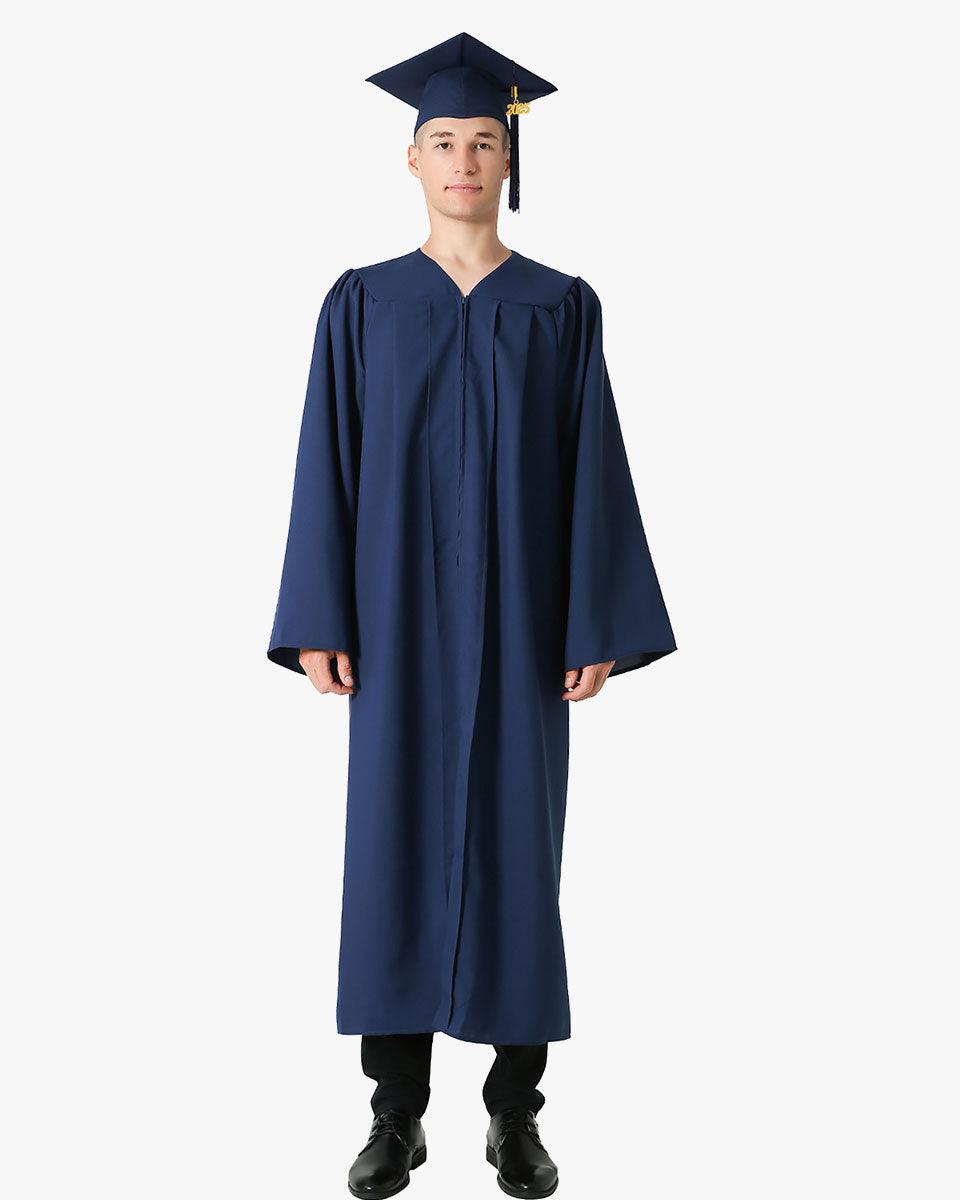 High School Premium Matte Graduation Cap, Gown, Tassel & Imprinted Diploma Cover Package - Graduation Seller