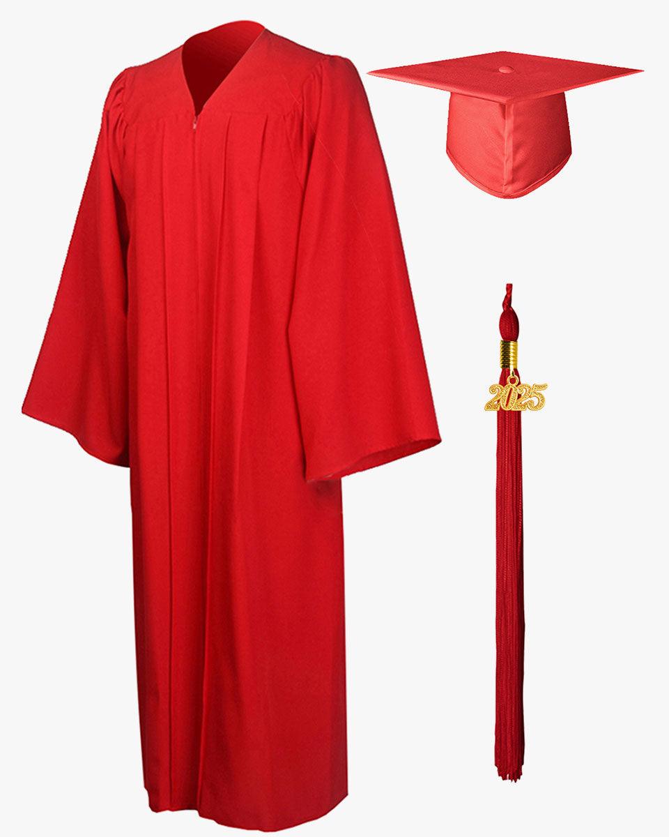 High School Premium Matte Graduation Cap, Gown, Tassel & Imprinted Diploma Cover Package - Graduation Seller