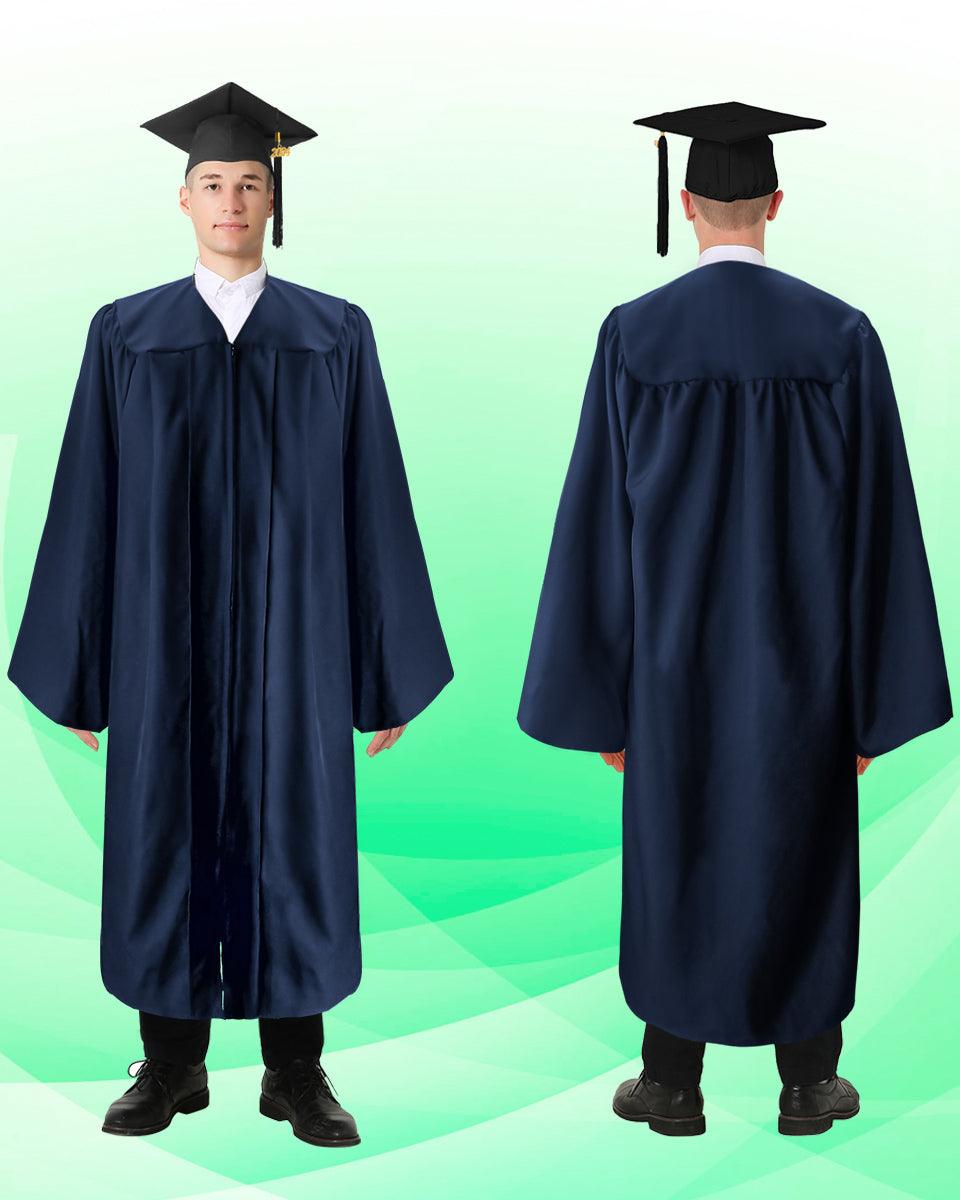100% Recycled Material High School Graduation Cap and Gown with Pockets - 3 Colors Available - Graduation Seller