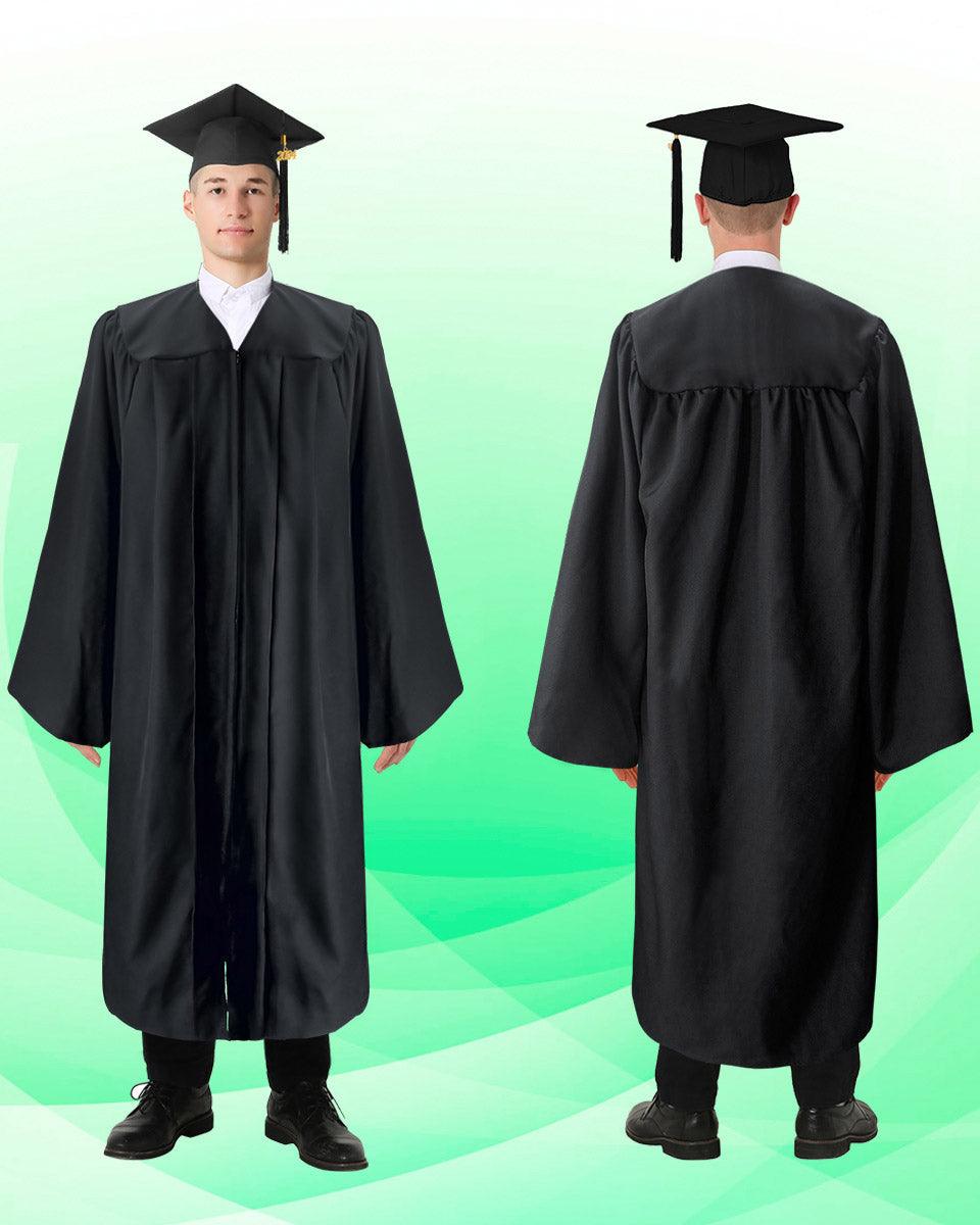 100% Recycled Material High School Graduation Cap and Gown with Pockets - 3 Colors Available - Graduation Seller