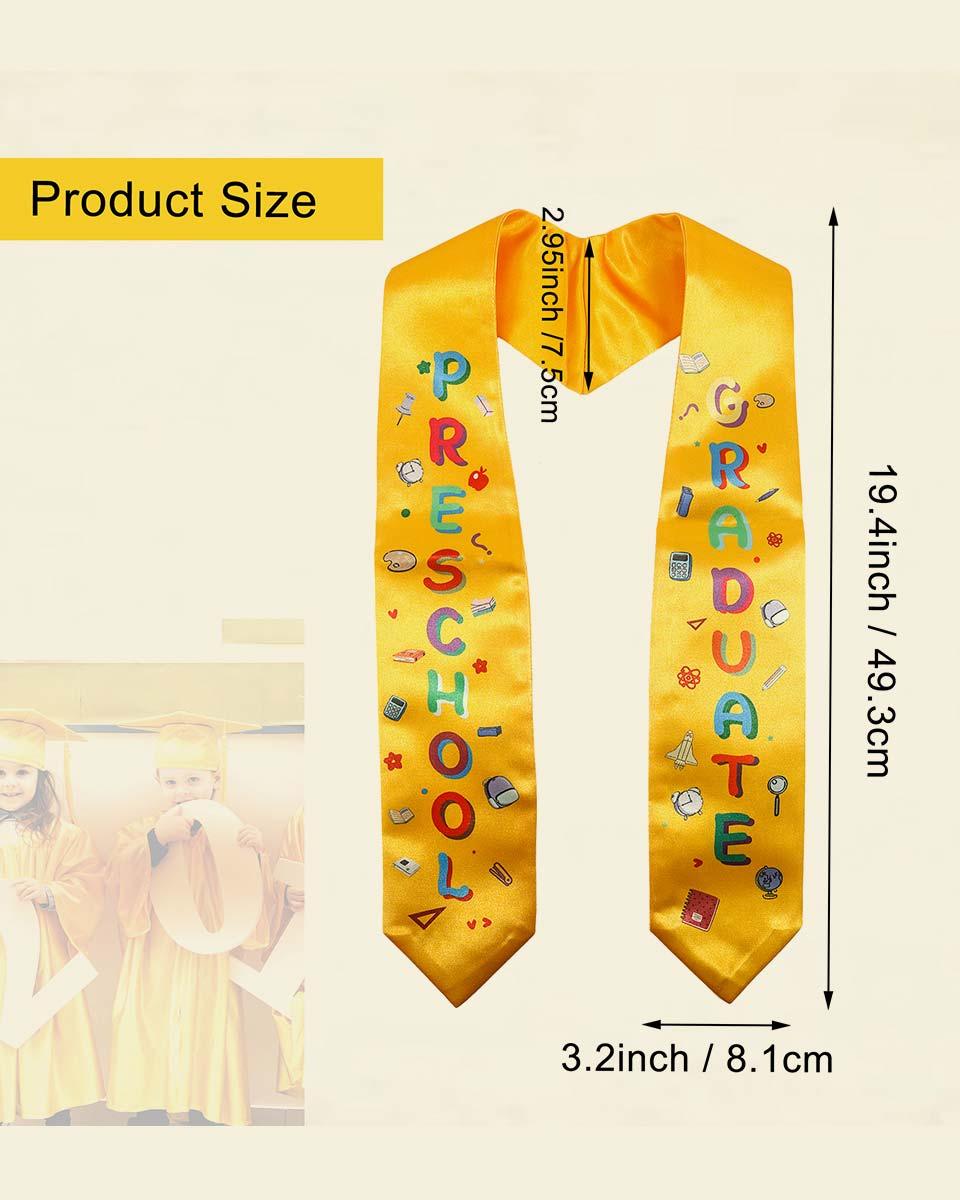 Preschool Graduation Printed Kids Sash Stole – 3 Colors Available - Graduation Seller