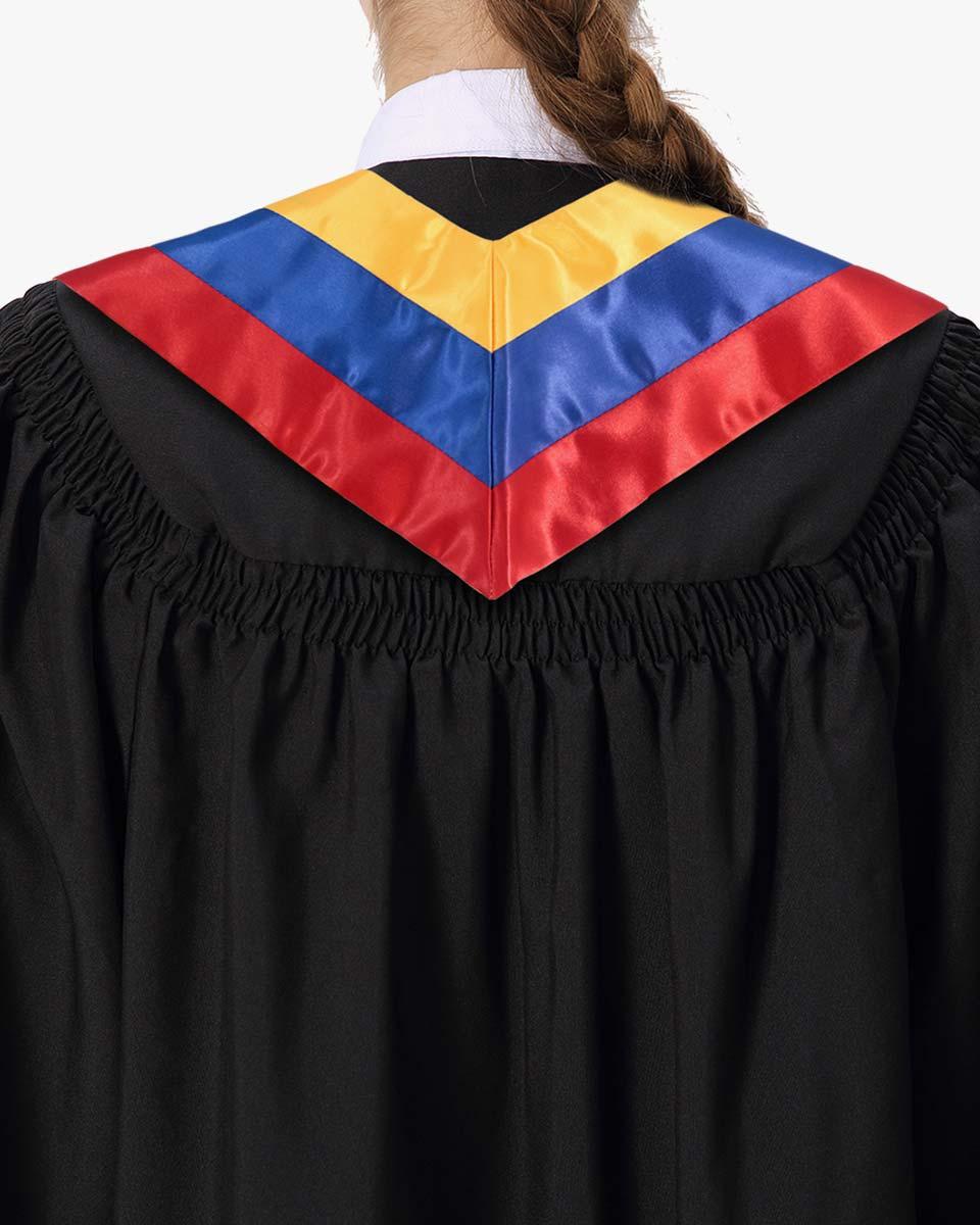 17 Country Flag Graduation Stoles Embroidery Sashes for Study Aboard International Students - Graduation Seller