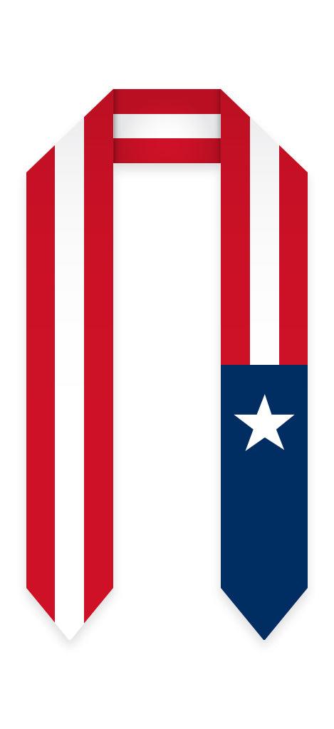 Puerto Rico Graduation Stole - Puerto Rico Flag Sash - Graduation Seller