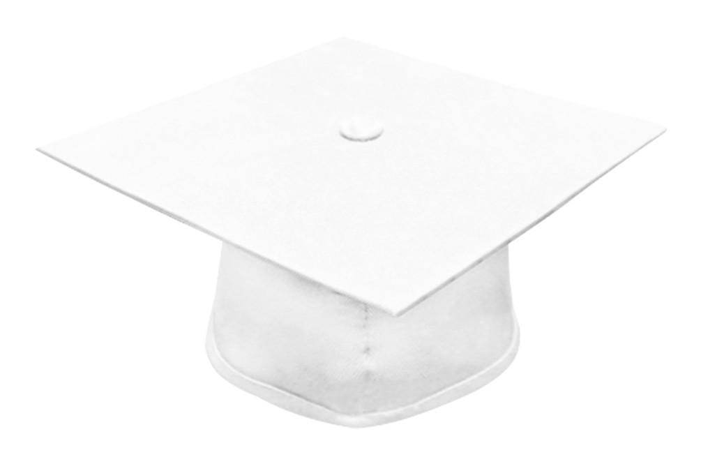 Matte White Elementary Cap - Graduation Seller