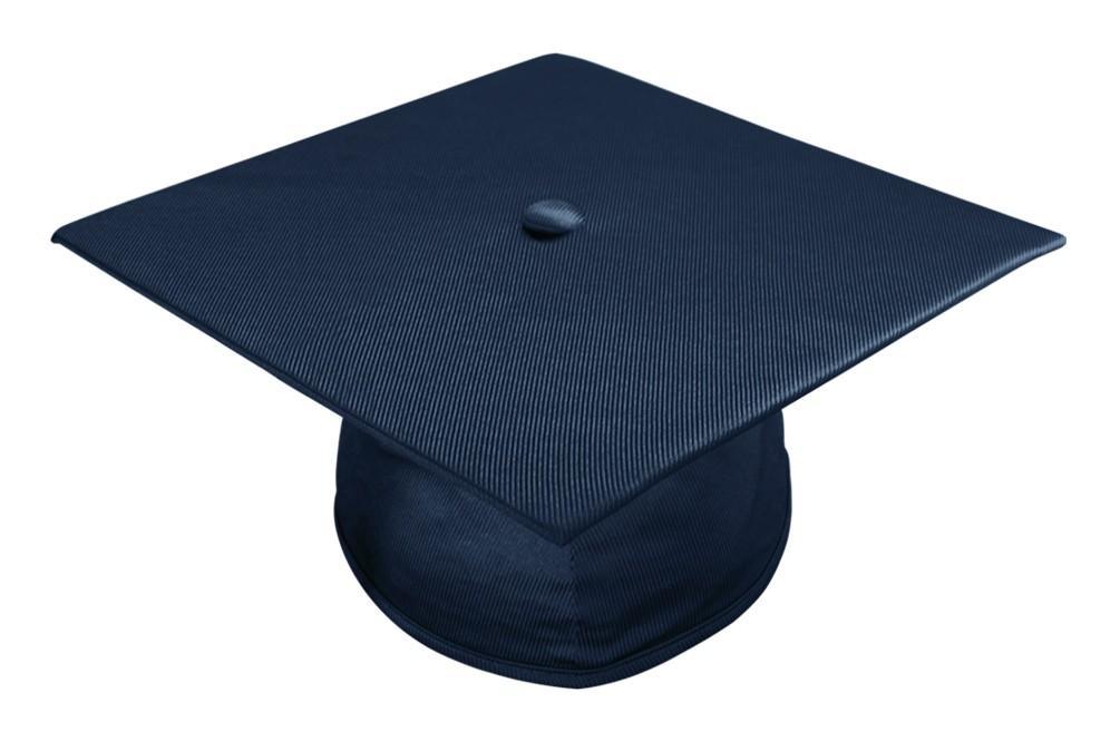 Shiny Navy Blue Elementary Cap - Graduation Seller
