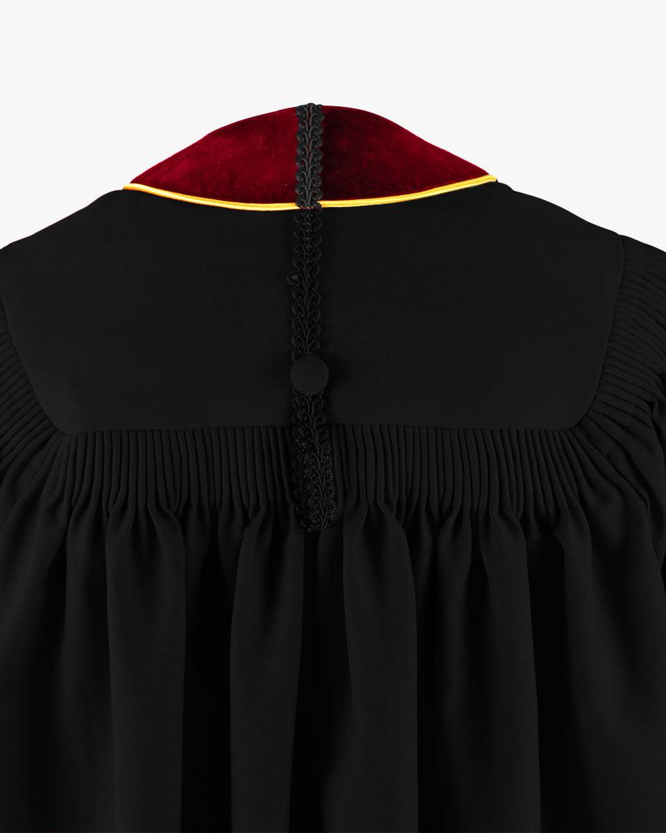 Deluxe Doctoral Academic Gown Only - Scarlet with Gold Piping - Graduation Seller