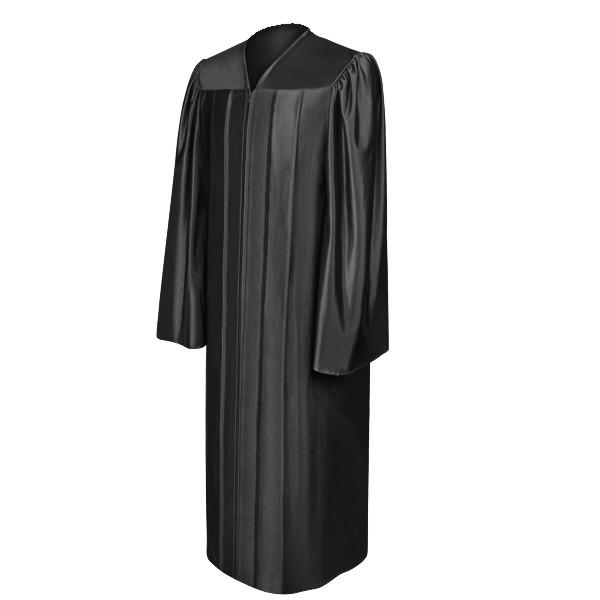 Shiny Black Junior High/Middle School Graduation Gown