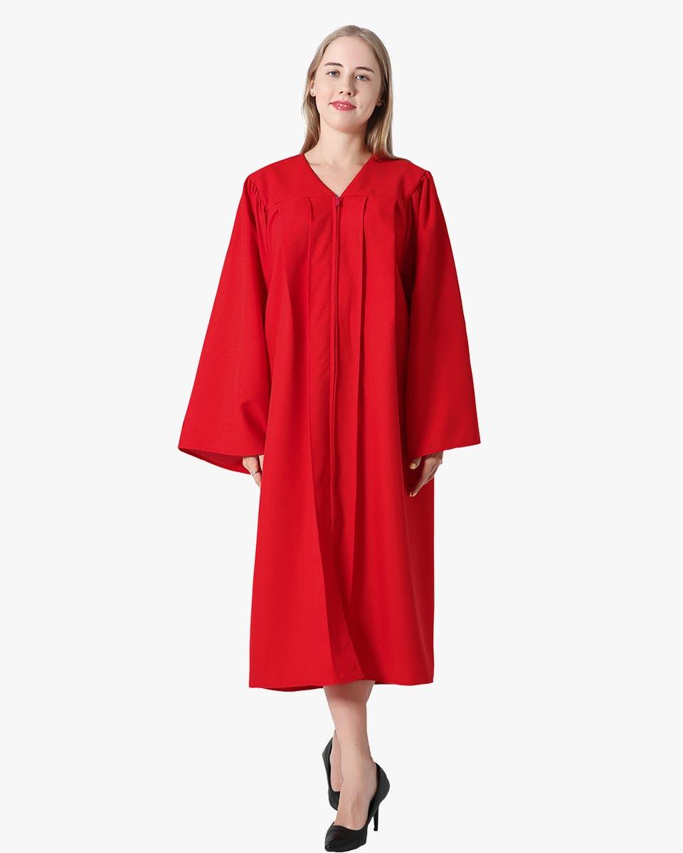 High School Premium Matte Graduation Gown Only - Red TEST - Graduation Seller