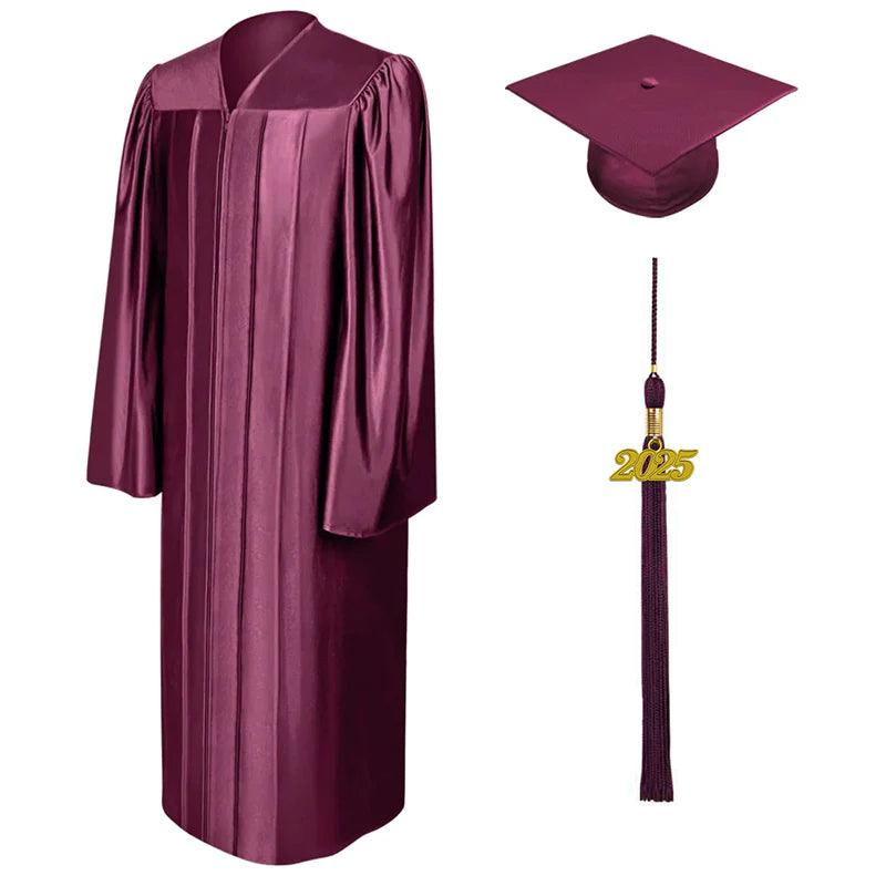 Shiny Maroon Elementary Cap & Gown - Graduation Seller