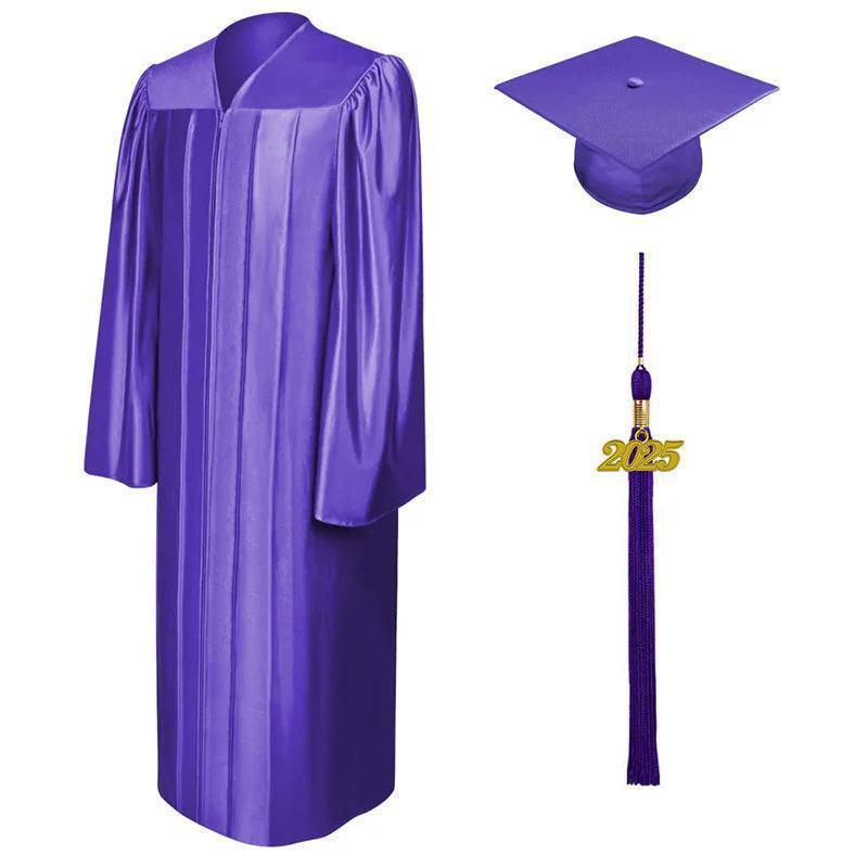 12 Colors Shiny Elementary Graduation Cap and Gown - Graduation Seller