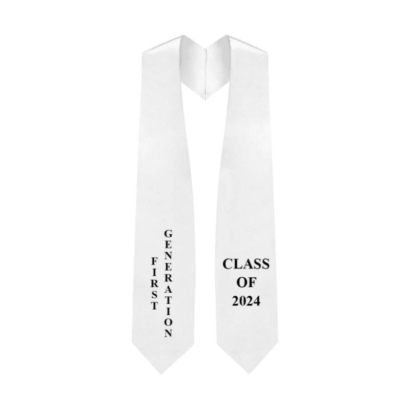 White "First Generation" 2024/2025 Graduation Stole