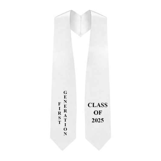 White "First Generation" 2024/2025 Graduation Stole