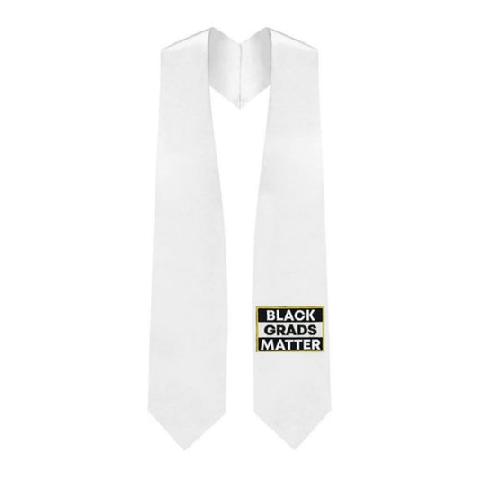 White BLACK GRADS MATTER Graduation Stole