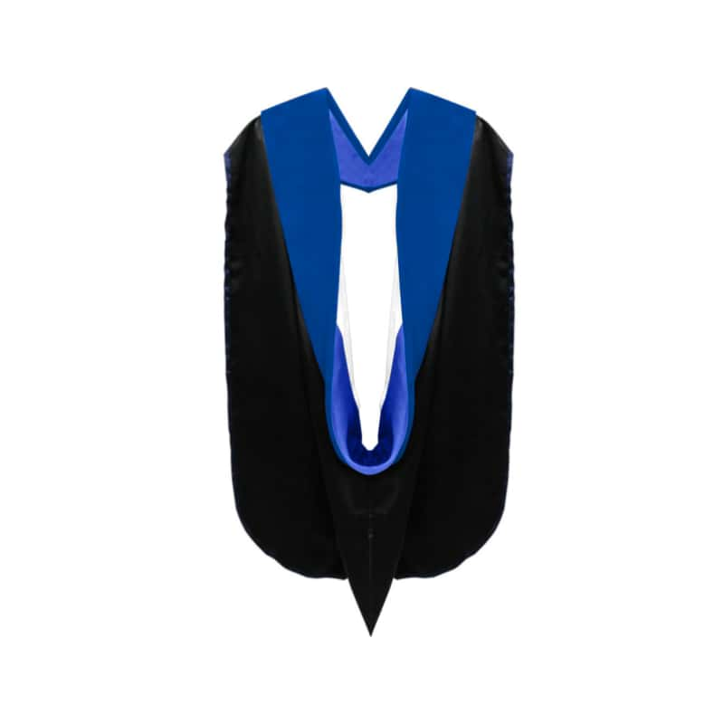 Phd Hood Royal Blue Velvet - Royal Blue & White