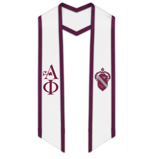 Alpha Phi Greek Trimmed Lettered Stole with Crest