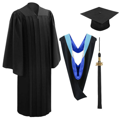 10 Deluxe Black Bachelors Cap, Gown & Hood Package