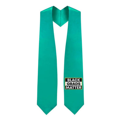 Emerald Green BLACK GRADS MATTER Graduation Stole