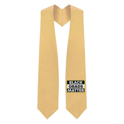 Antique Gold BLACK GRADS MATTER Graduation Stole