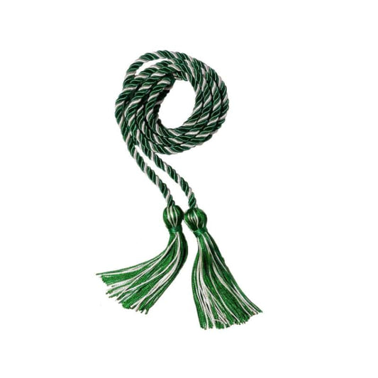 Emerald Green and White Intertwined Honor Cord