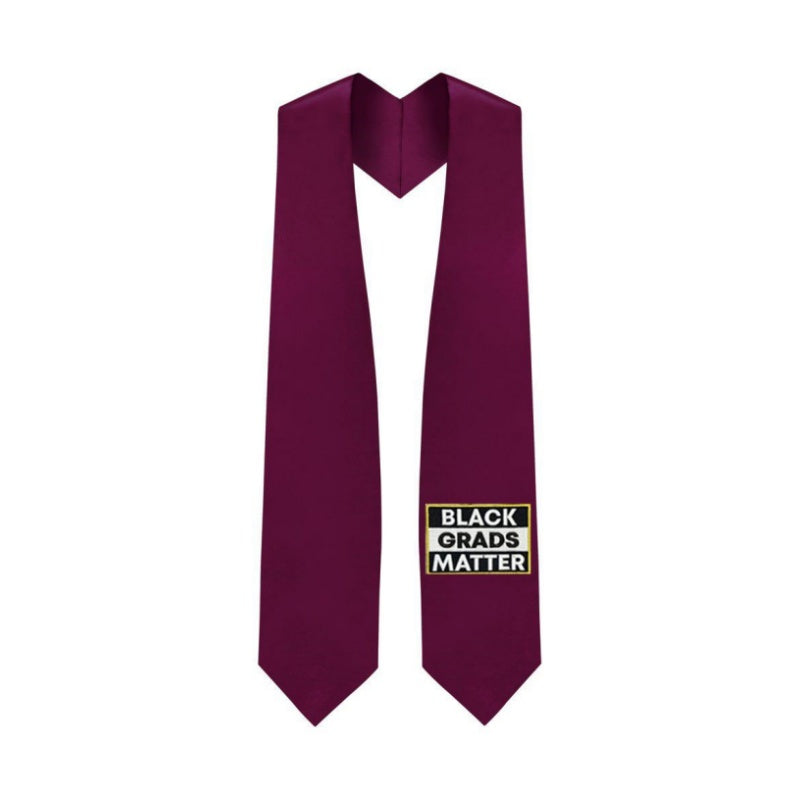 Maroon BLACK GRADS MATTER Graduation Stole