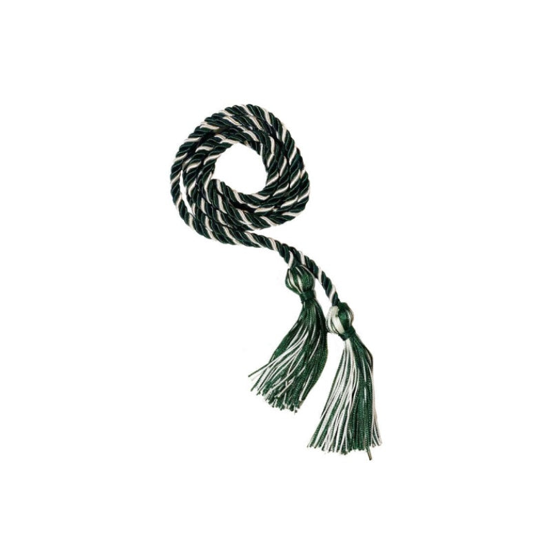 Hunter Green and White Intertwined Elementary Honor Cord