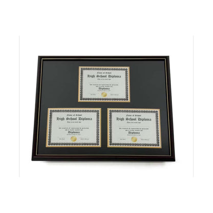 Graduation Diploma Frame in Real Wood Glossy Cherry with Gold Trim, Fits 8.5" x 11" or 11" x 14" Certificate