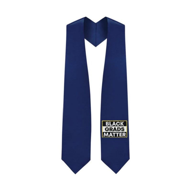 Navy BLACK GRADS MATTER Graduation Stole