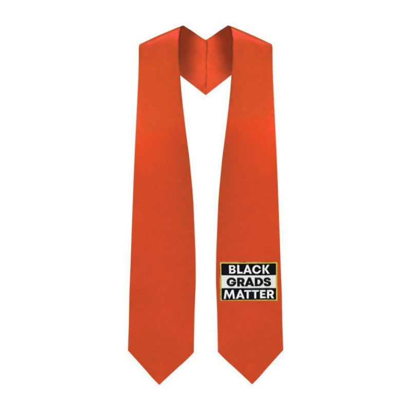 Orange BLACK GRADS MATTER Graduation Stole