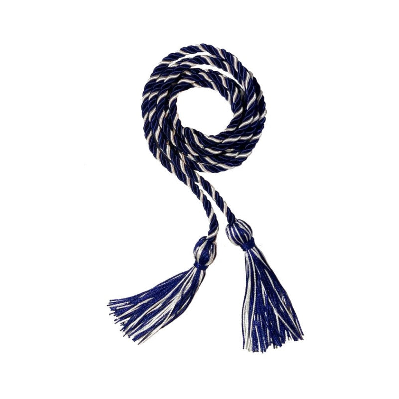 Navy Blue and White Intertwined Honor Cord