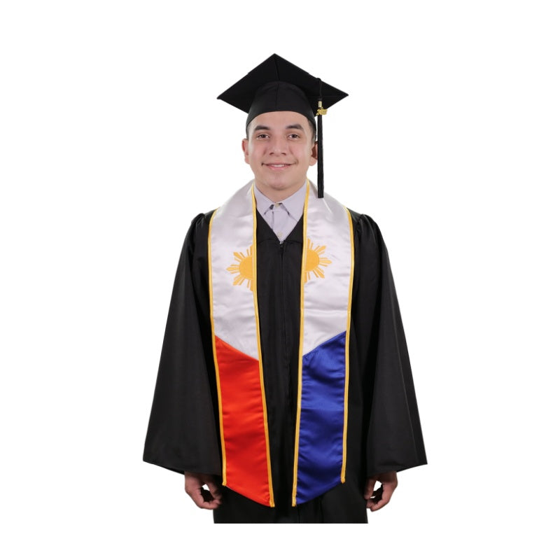 Philippines Embroidered Graduation Stole -  Philippine Flag Sash