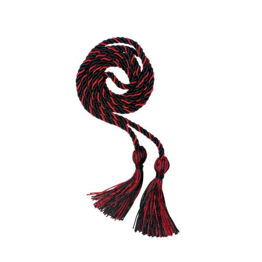 Black and Red Intertwined Honor Cord