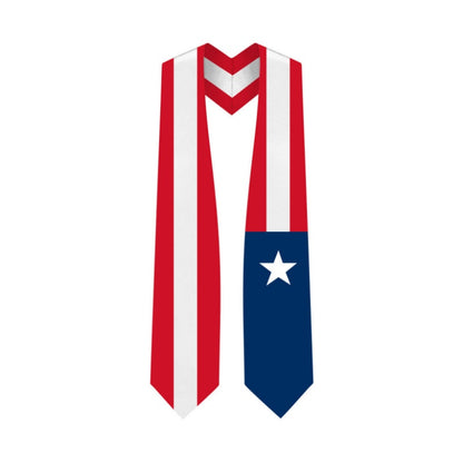 Puerto Rico Graduation Stole -  Puerto Rico Flag Sash