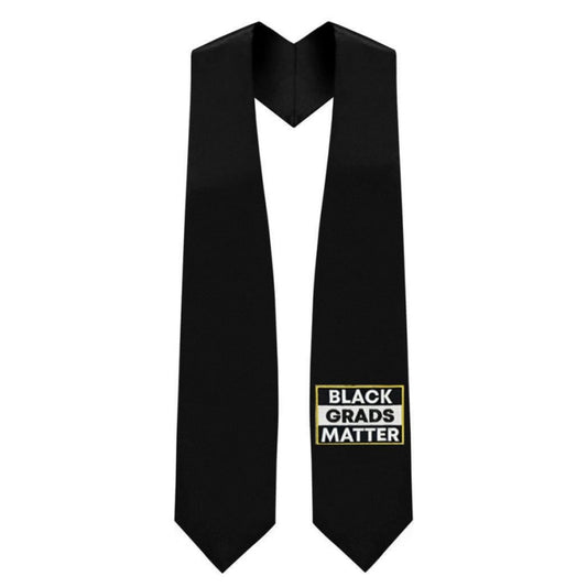 Black BLACK GRADS MATTER Graduation Stole