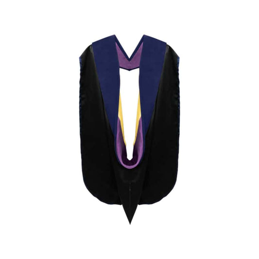 PhD Hood Dark Blue Velvet - Purple & Golden Yellow