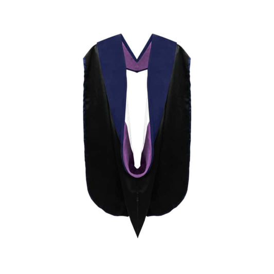 PhD Hood Dark Blue Velvet - Purple & White