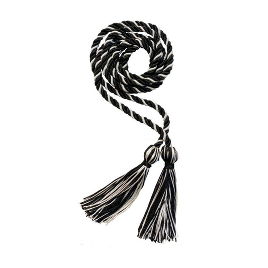 Black and White Intertwined Honor Cord