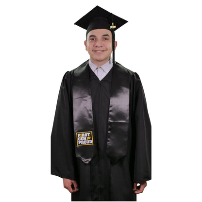 Black First Gen Proud Graduation Stole