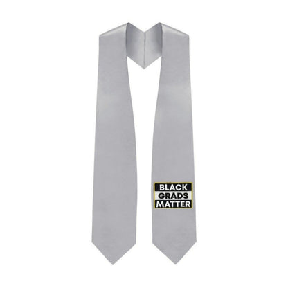 Silver BLACK GRADS MATTER Graduation Stole