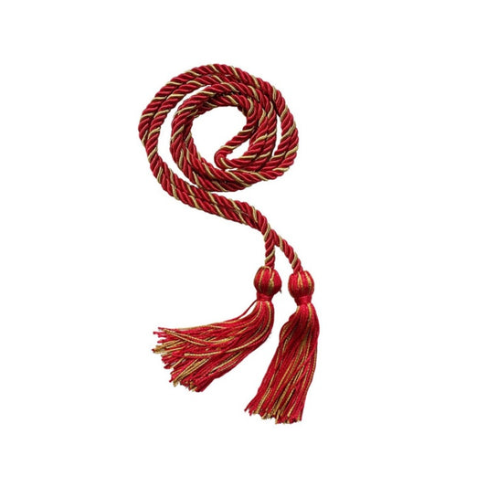 Red and Antique Gold Intertwined Honor Cord